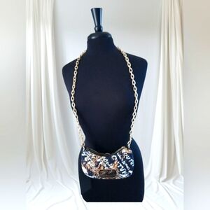 Versace Jeans Couture Quilted Crossbody Bag Gold Chain